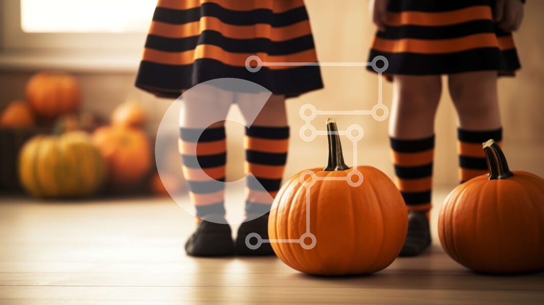 Intra Συλλεκτικό Ξύλινο Παζλ Plywood  4mm - Παιδιά που γιορτάζουν το Halloween με τις κολοκύθες Σε Ξύλινο Κουτί - Διαστάσεις Puzzle: 10x10 cm – 25 κομμάτια