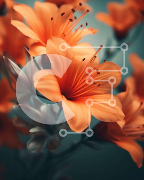 Intra Συλλεκτικό Ξύλινο Παζλ Plywood  4mm - Κοντινό πλάνο ανθισμένα πορτοκαλί λουλούδια Σε Ξύλινο Κουτί - Διαστάσεις: 10x10 cm – 25 κομμάτια