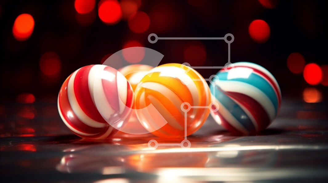 Σετ των 2 Intra Συλλεκτικό Ξύλινο Παζλ Plywood  4mm - Πολύχρωμα καλάμια καραμελών σε φωτισμένο φόντο Σε Ξύλινο Κουτί - Διαστάσεις: 10x10 cm – 25 κομμάτια