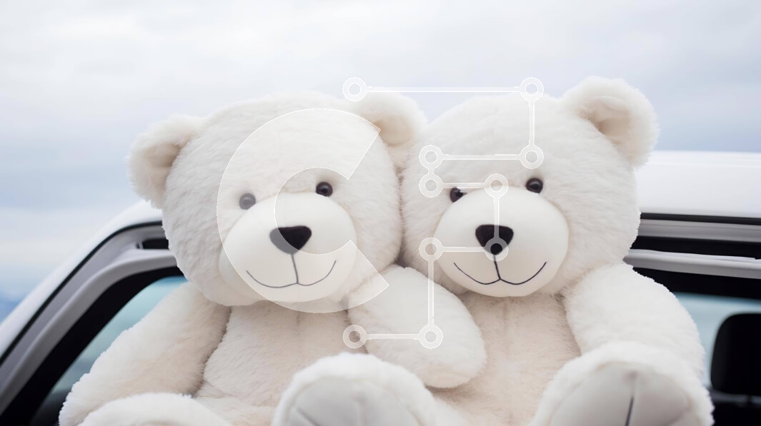 Intra Συλλεκτικό Ξύλινο Παζλ Plywood  4mm - Δύο λευκά αρκουδάκια σε φορτηγό Σε Ξύλινο Κουτί - Διαστάσεις Puzzle: 10x10 cm – 25 κομμάτια