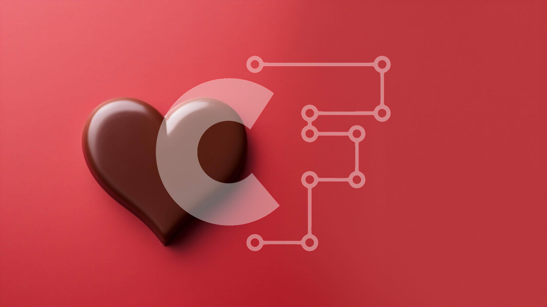 Intra Συλλεκτικό Ξύλινο Παζλ Plywood  4mm - Μπάρα σοκολάτας σε σχήμα καρδιάς σε κόκκινο φόντο Σε Ξύλινο Κουτί - Διαστάσεις Puzzle: 10x10 cm – 25 κομμάτια