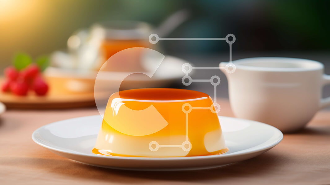 Σετ των 2 Intra Συλλεκτικό Ξύλινο Παζλ Plywood  4mm - Νόστιμο επιδόρπιο με ζελέ πορτοκαλιού με φρέσκα φρούτα Σε Ξύλινο Κουτί - Διαστάσεις: 10x10 cm – 25 κομμάτια