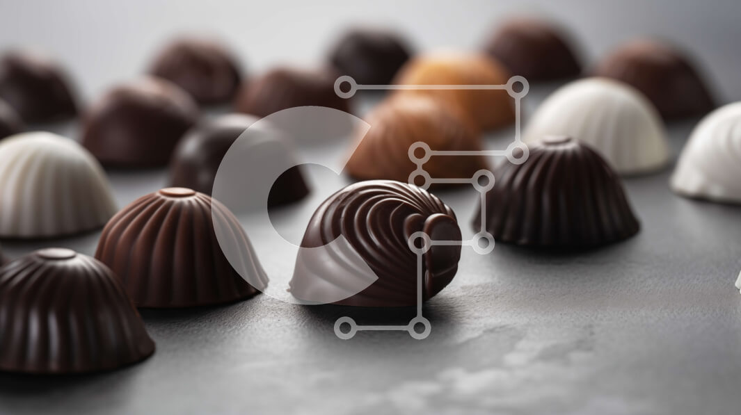 Σετ των 2 Intra Συλλεκτικό Ξύλινο Παζλ Plywood  4mm - Διάφορα κουφέτα σοκολάτας σε ζωηρά χρώματα Σε Ξύλινο Κουτί - Διαστάσεις: 10x10 cm – 25 κομμάτια