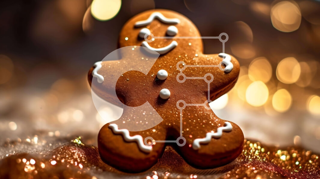 Intra Συλλεκτικό Ξύλινο Παζλ Plywood  4mm - Gingerbread Man με Glittery Διακοσμήσεις Σε Ξύλινο Κουτί - Διαστάσεις: 10x10 cm – 25 κομμάτια