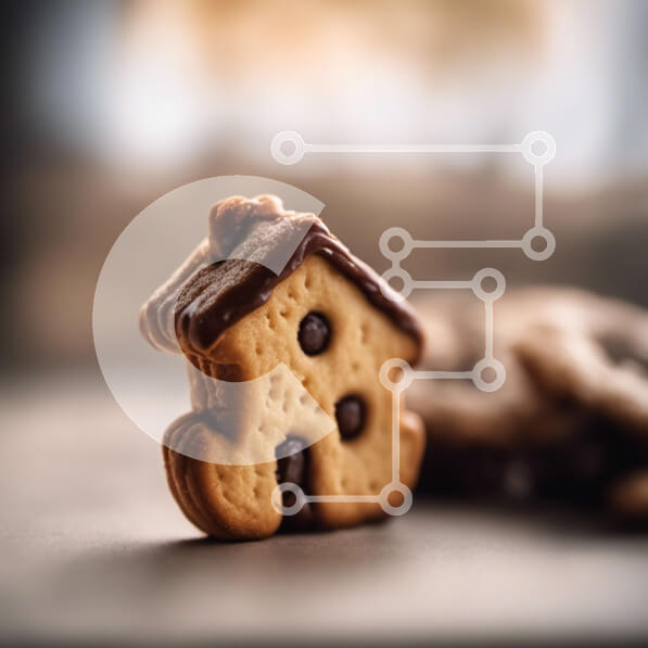 Σετ των 2 Intra Συλλεκτικό Ξύλινο Παζλ Plywood  4mm - Μπισκότο σε σχήμα σπιτιού πάνω από άλλα μπισκότα Σε Ξύλινο Κουτί - Διαστάσεις: 10x10 cm – 25 κομμάτια