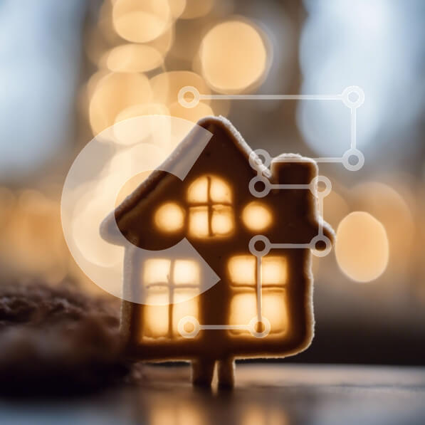 Intra Συλλεκτικό Ξύλινο Παζλ Plywood  4mm - Μοντέλο Gingerbread House με φώτα Bokeh Σε Ξύλινο Κουτί - Διαστάσεις: 10x10 cm – 25 κομμάτια