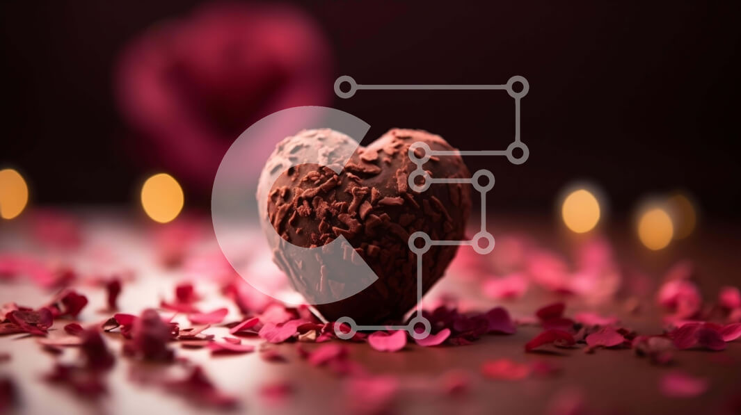 Σετ των 2 Intra Συλλεκτικό Ξύλινο Παζλ Plywood  4mm - Κέικ σοκολάτας σε σχήμα καρδιάς με κεριά και ροδοπέταλα Σε Ξύλινο Κουτί - Διαστάσεις: 10x10 cm – 25 κομμάτια