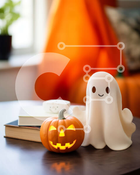 Intra Συλλεκτικό Ξύλινο Παζλ Plywood  4mm - Διακοσμήσεις αποκριών σε ξύλινο τραπέζι Σε Ξύλινο Κουτί - Διαστάσεις Puzzle: 10x10 cm – 25 κομμάτια