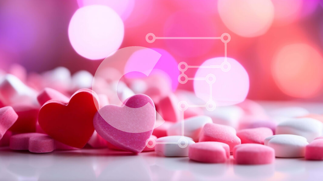 Intra Συλλεκτικό Ξύλινο Παζλ Plywood  4mm - Καραμέλες σε σχήμα καρδιάς σε τραπέζι με φώτα Bokeh Σε Ξύλινο Κουτί - Διαστάσεις: 10x10 cm – 25 κομμάτια