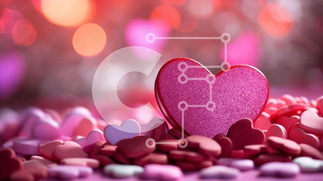 Intra Συλλεκτικό Ξύλινο Παζλ Plywood  4mm - Ροζ Καρδιά που περιβάλλεται από κόκκινες, ροζ και λευκές καρδιές Σε Ξύλινο Κουτί - Διαστάσεις: 10x10 cm – 25 κομμάτια