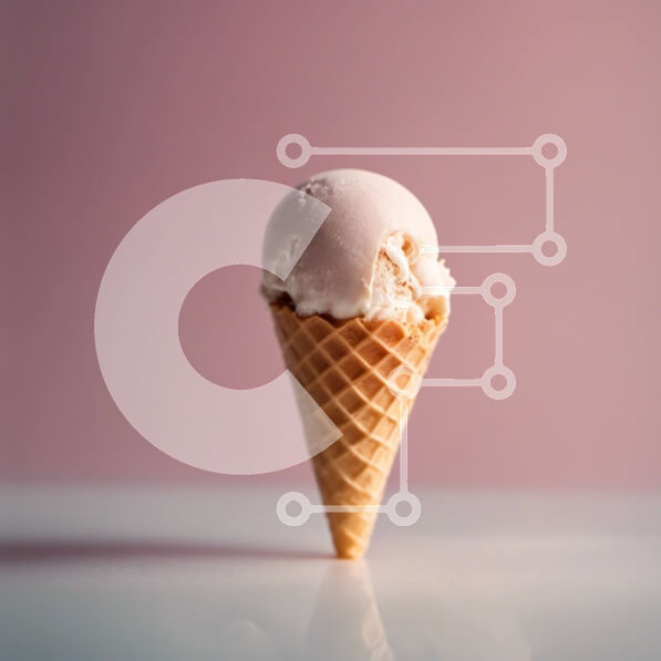 Σετ των 2 Intra Συλλεκτικό Ξύλινο Παζλ Plywood  4mm - Νόστιμο χωνάκι παγωτού Froyo σε ροζ φόντο Σε Ξύλινο Κουτί - Διαστάσεις: 10x10 cm – 25 κομμάτια