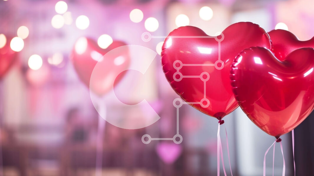 Intra Συλλεκτικό Ξύλινο Παζλ Plywood  4mm - Γιορτή του Αγίου Βαλεντίνου με μπαλόνια σε σχήμα καρδιάς Σε Ξύλινο Κουτί - Διαστάσεις Puzzle: 10x10 cm – 25 κομμάτια