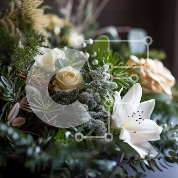 Intra Συλλεκτικό Ξύλινο Παζλ Plywood  4mm - Λευκό μπουκέτο λουλουδιών σε άδειο τραπέζι Σε Ξύλινο Κουτί - Διαστάσεις: 10x10 cm – 25 κομμάτια