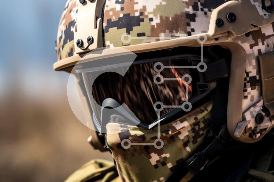 Intra Συλλεκτικό Ξύλινο Παζλ Plywood  4mm - Στρατιώτης με γυαλιά αεροπόρου και καμουφλαρισμένο κράνος Σε Ξύλινο Κουτί - Διαστάσεις Puzzle: 10x10 cm – 25 κομμάτια