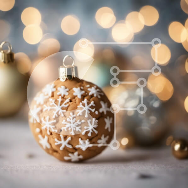 Intra Συλλεκτικό Ξύλινο Παζλ Plywood  4mm - Στολίδι σε σχήμα μελόψωμο με χρυσά στολίδια Σε Ξύλινο Κουτί - Διαστάσεις: 10x10 cm – 25 κομμάτια