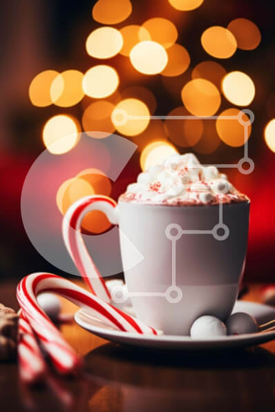 Intra Συλλεκτικό Ξύλινο Παζλ Plywood  4mm - Γιορτινό ζεστό κακάο με σαντιγί και ζαχαρωτά Σε Ξύλινο Κουτί - Διαστάσεις: 10x10 cm – 25 κομμάτια