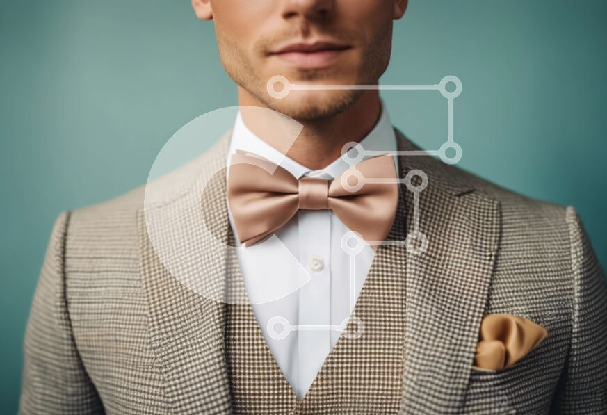 Intra Συλλεκτικό Ξύλινο Παζλ Plywood  4mm - Κομψός άντρας με καφέ κοστούμι και μαύρισμα παπιγιόν Σε Ξύλινο Κουτί - Διαστάσεις Puzzle: 10x10 cm – 25 κομμάτια