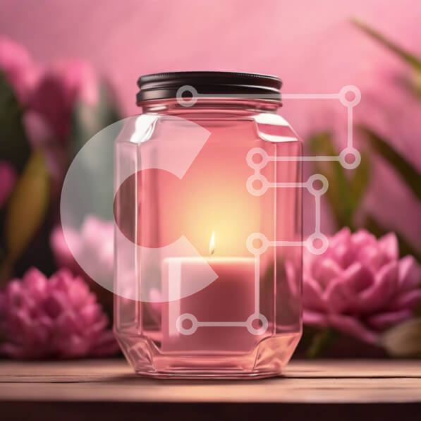 Σετ των 2 Intra Συλλεκτικό Ξύλινο Παζλ Plywood  4mm - Γυάλινο βάζο με αρωματικά κεριά και ροζ λουλούδια - Βελτιώστε την ατμόσφαιρα Σε Ξύλινο Κουτί - Διαστάσεις: 10x10 cm – 25 κομμάτια