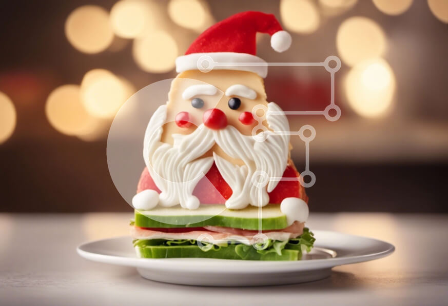 Σετ των 2 Intra Συλλεκτικό Ξύλινο Παζλ Plywood  4mm - Σάντουιτς Άγιου Βασίλη με μαρούλι, αγγούρι και μαγιονέζα Σε Ξύλινο Κουτί - Διαστάσεις: 10x10 cm – 25 κομμάτια