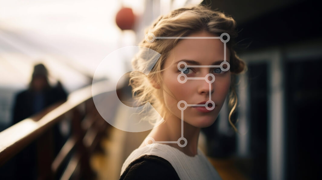 Intra Συλλεκτικό Ξύλινο Παζλ Plywood  4mm - Ξανθιά γυναίκα σε κατάστρωμα κρουαζιερόπλοιων Σε Ξύλινο Κουτί - Διαστάσεις Puzzle: 10x10 cm – 25 κομμάτια