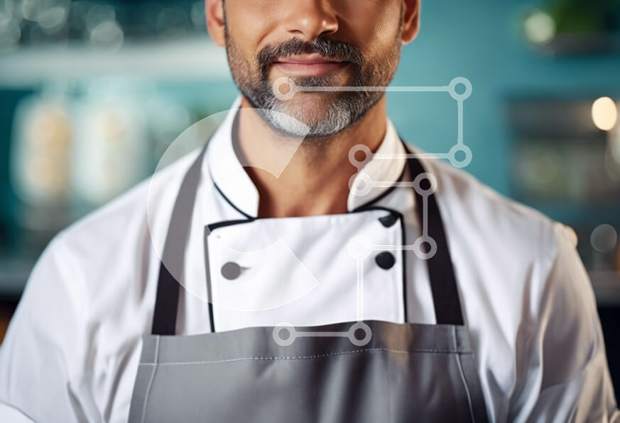 Intra Συλλεκτικό Ξύλινο Παζλ Plywood  4mm - Χαμογελαστός σεφ στην κουζίνα Σε Ξύλινο Κουτί - Διαστάσεις Puzzle: 10x10 cm – 25 κομμάτια