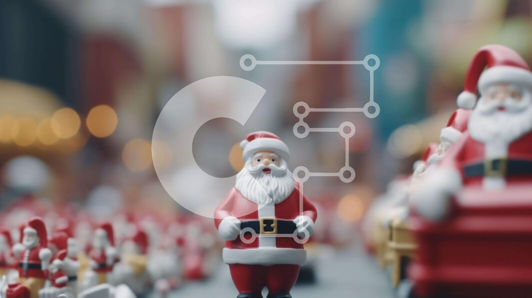 Intra Συλλεκτικό Ξύλινο Παζλ Plywood  4mm - Ειδώλια Άγιου Βασίλη σε έναν αστικό δρόμο με οχήματα Σε Ξύλινο Κουτί - Διαστάσεις: 10x10 cm – 25 κομμάτια