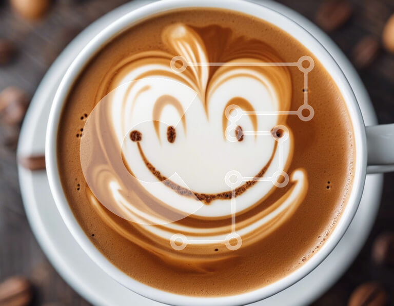 Σετ των 2 Intra Συλλεκτικό Ξύλινο Παζλ Plywood  4mm - Φλιτζάνι καφέ Smiley Face με κόκκους καφέ Σε Ξύλινο Κουτί - Διαστάσεις: 10x10 cm – 25 κομμάτια