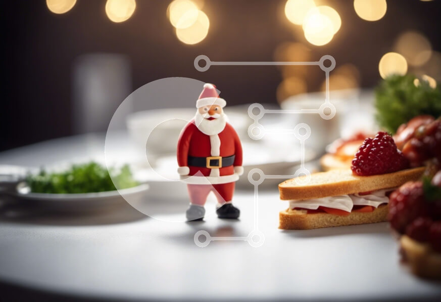 Σετ των 2 Intra Συλλεκτικό Ξύλινο Παζλ Plywood  4mm - Ειδώλιο Άγιου Βασίλη με ψωμί και φράουλες Σε Ξύλινο Κουτί - Διαστάσεις: 10x10 cm – 25 κομμάτια