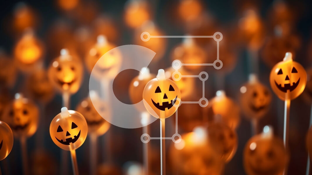 Intra Συλλεκτικό Ξύλινο Παζλ Plywood  4mm - Lollipops κολοκύθας αποκριών στο σκοτάδι Σε Ξύλινο Κουτί - Διαστάσεις Puzzle: 10x10 cm – 25 κομμάτια