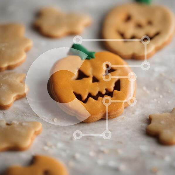 Σετ των 2 Intra Συλλεκτικό Ξύλινο Παζλ Plywood  4mm - Μπισκότα μελόψωμο με όψεις κολοκύθας σε ξύλο Σε Ξύλινο Κουτί - Διαστάσεις: 10x10 cm – 25 κομμάτια