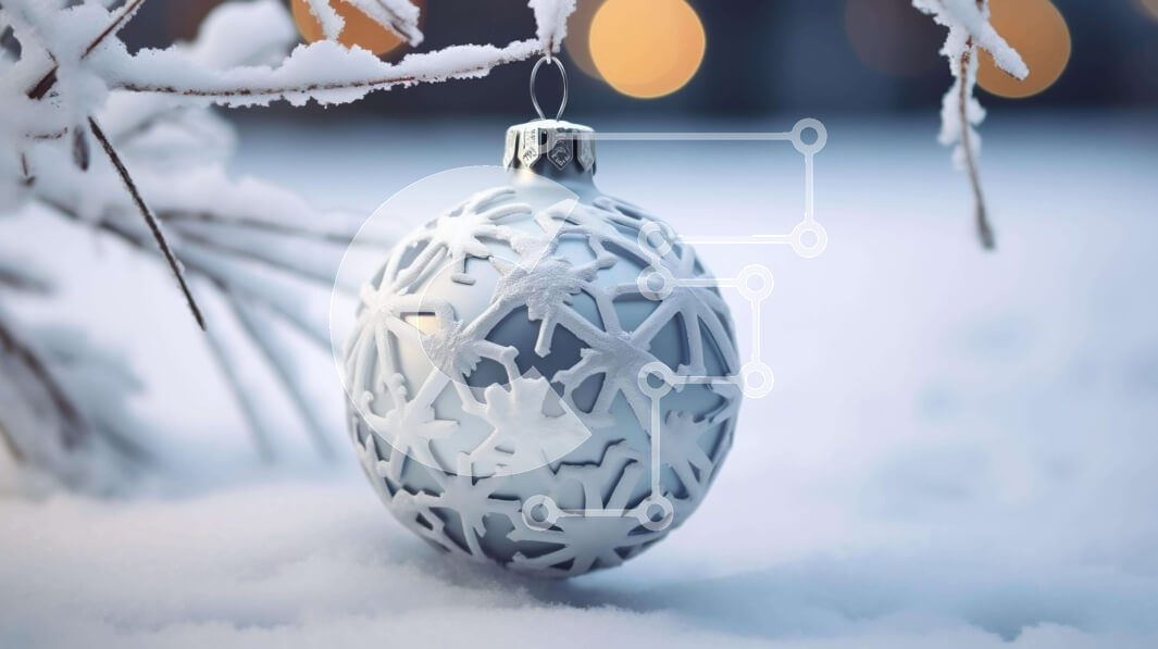 Intra Συλλεκτικό Ξύλινο Παζλ Plywood  4mm - Χιονισμένο στολίδι που κρέμεται από ένα κλαδί δέντρου Σε Ξύλινο Κουτί - Διαστάσεις: 10x10 cm – 25 κομμάτια