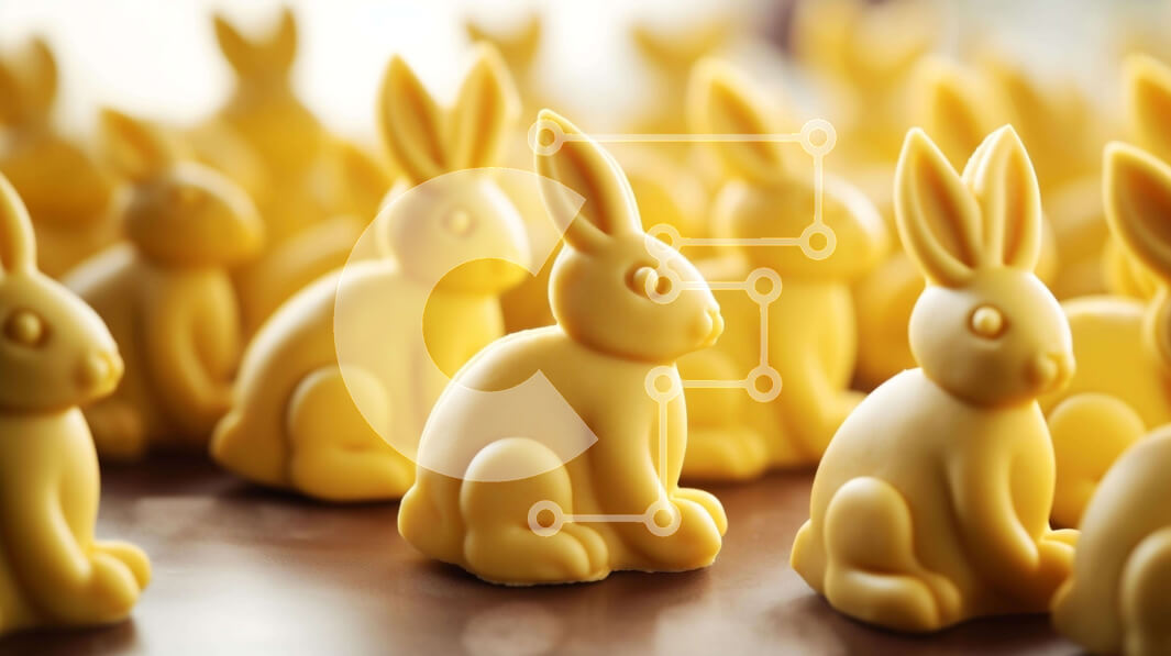 Intra Συλλεκτικό Ξύλινο Παζλ Plywood  4mm - Κίτρινα ειδώλια λαγουδάκι που τακτοποιούνται στο τραπέζι Σε Ξύλινο Κουτί - Διαστάσεις: 10x10 cm – 25 κομμάτια