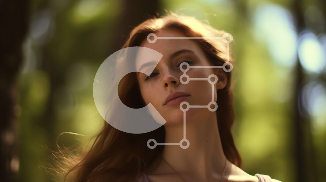 Intra Συλλεκτικό Ξύλινο Παζλ Plywood  4mm - Νεαρή γυναίκα στο δάσος με κόκκινα μαλλιά Σε Ξύλινο Κουτί - Διαστάσεις: 10x10 cm – 25 κομμάτια