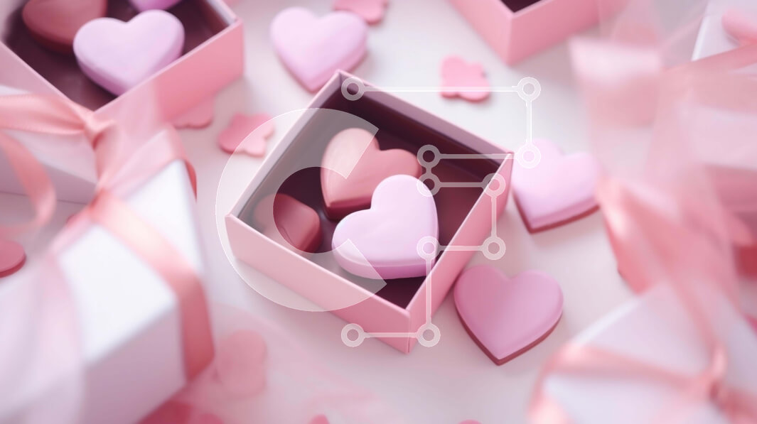 Intra Συλλεκτικό Ξύλινο Παζλ Plywood  4mm - Κουτιά δώρου σε σχήμα καρδιάς για την ημέρα του Αγίου Βαλεντίνου με ροζ κορδέλες Σε Ξύλινο Κουτί - Διαστάσεις: 10x10 cm – 25 κομμάτια