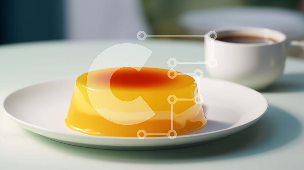 Σετ των 2 Intra Συλλεκτικό Ξύλινο Παζλ Plywood  4mm - Νόστιμο πορτοκαλί επιδόρπιο με καφέ σε λευκό πιάτο Σε Ξύλινο Κουτί - Διαστάσεις: 10x10 cm – 25 κομμάτια