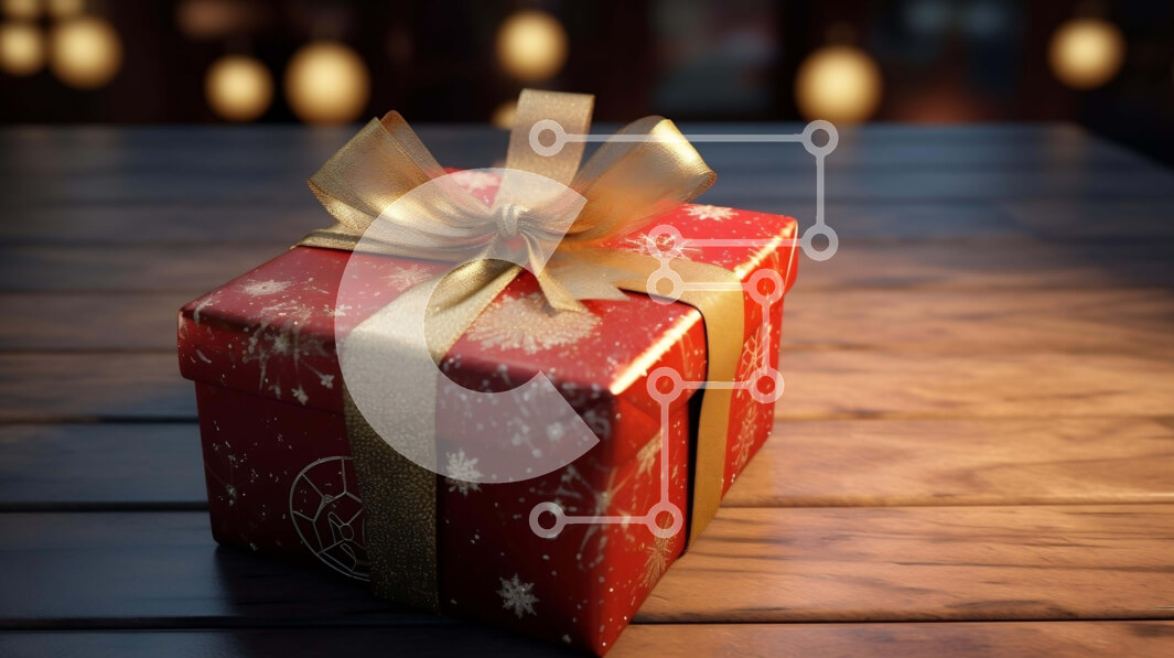 Intra Συλλεκτικό Ξύλινο Παζλ Plywood  4mm - Κόκκινο κουτί δώρου με χρυσό χαρτί περιτυλίγματος Σε Ξύλινο Κουτί - Διαστάσεις: 10x10 cm – 25 κομμάτια