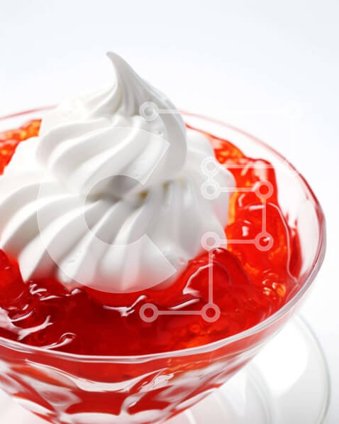 Σετ των 2 Intra Συλλεκτικό Ξύλινο Παζλ Plywood  4mm - Επιδόρπιο κόκκινο ζελέ με σαντιγί και φρέσκες φράουλες Σε Ξύλινο Κουτί - Διαστάσεις: 10x10 cm – 25 κομμάτια