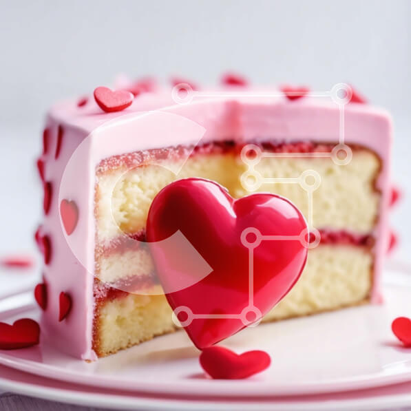 Σετ των 2 Intra Συλλεκτικό Ξύλινο Παζλ Plywood  4mm - Ρομαντικό κέικ σε σχήμα καρδιάς με ροζ και λευκό πάγωμα Σε Ξύλινο Κουτί - Διαστάσεις: 10x10 cm – 25 κομμάτια