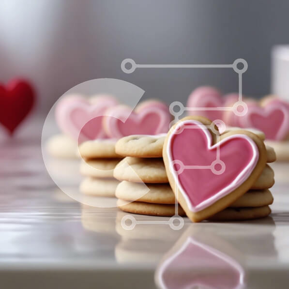 Σετ των 2 Intra Συλλεκτικό Ξύλινο Παζλ Plywood  4mm - Στοίβα μπισκότα σε σχήμα καρδιάς για την ημέρα του Αγίου Βαλεντίνου Σε Ξύλινο Κουτί - Διαστάσεις: 10x10 cm – 25 κομμάτια