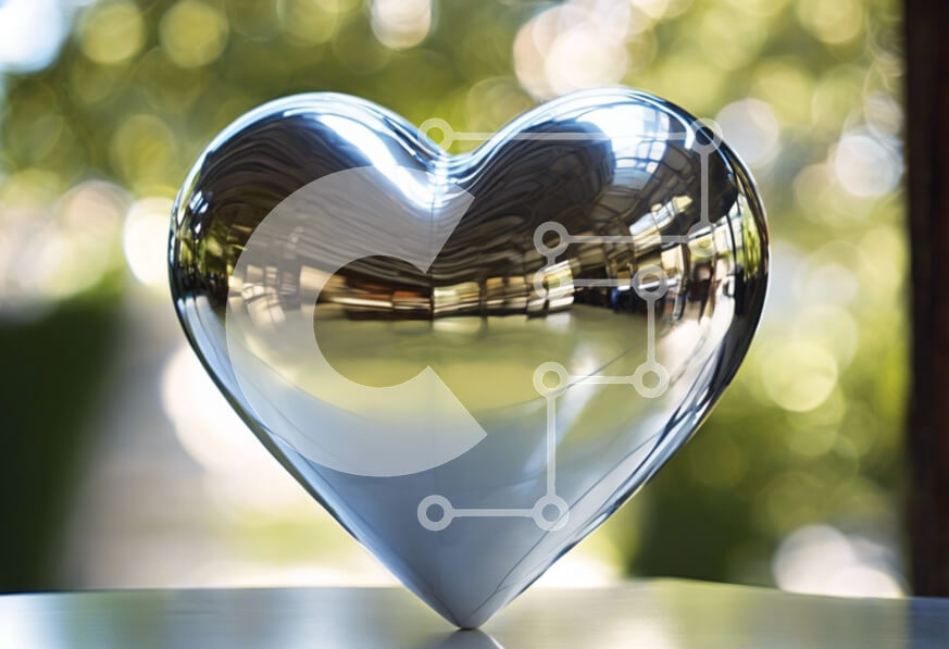 Intra Συλλεκτικό Ξύλινο Παζλ Plywood  4mm - Ασημένιο γλυπτό σε σχήμα καρδιάς με εξωτερική ρύθμιση Σε Ξύλινο Κουτί - Διαστάσεις Puzzle: 10x10 cm – 25 κομμάτια