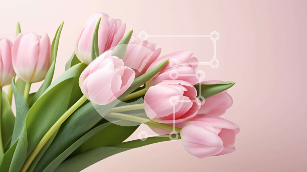 Intra Συλλεκτικό Ξύλινο Παζλ Plywood  4mm - Βάζο με ροζ τουλίπες σε φόντο χρώματος άμμου Σε Ξύλινο Κουτί - Διαστάσεις: 10x10 cm – 25 κομμάτια