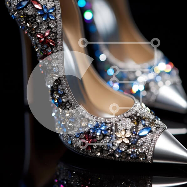 Intra Συλλεκτικό Ξύλινο Παζλ Plywood  4mm - Κομψά ψηλοτάκουνα παπούτσια με κοσμήματα Σε Ξύλινο Κουτί - Διαστάσεις: 10x10 cm – 25 κομμάτια