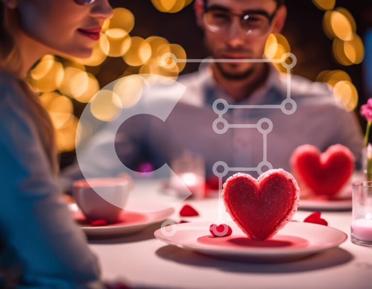 Intra Συλλεκτικό Ξύλινο Παζλ Plywood  4mm - Ρομαντικό τραπέζι δείπνου για τη γιορτή του Αγίου Βαλεντίνου Σε Ξύλινο Κουτί - Διαστάσεις Puzzle: 10x10 cm – 25 κομμάτια