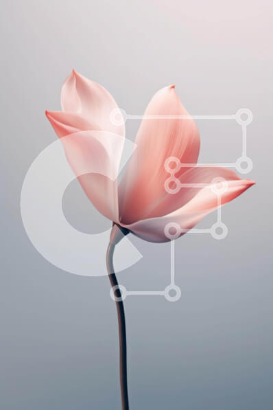 Σετ των 2 Intra Συλλεκτικό Ξύλινο Παζλ Plywood  4mm - Μονό ροζ λουλούδι που επιπλέει στον αέρα Σε Ξύλινο Κουτί - Διαστάσεις: 10x10 cm – 25 κομμάτια