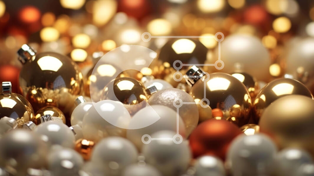 Intra Συλλεκτικό Ξύλινο Παζλ Plywood  4mm - Χριστουγεννιάτικη διακόσμηση με χρυσές, ασημένιες και λευκές μπάλες Σε Ξύλινο Κουτί - Διαστάσεις: 10x10 cm – 25 κομμάτια