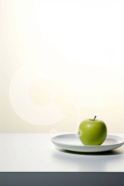 Σετ των 2 Intra Συλλεκτικό Ξύλινο Παζλ Plywood  4mm - Λευκό πιάτο με μήλο Σε Ξύλινο Κουτί - Διαστάσεις: 10x10 cm – 25 κομμάτια