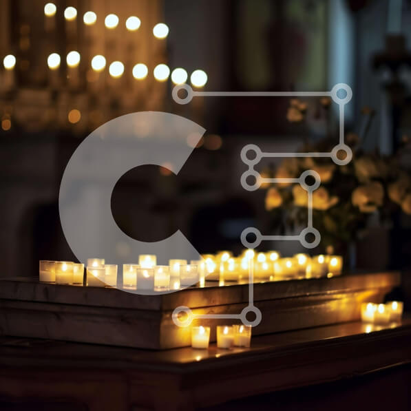 Intra Συλλεκτικό Ξύλινο Παζλ Plywood  4mm - Ξύλινο τραπέζι με αναμμένα κεριά, λουλούδια και αναθηματικά κεριά Σε Ξύλινο Κουτί - Διαστάσεις Puzzle: 10x10 cm – 25 κομμάτια