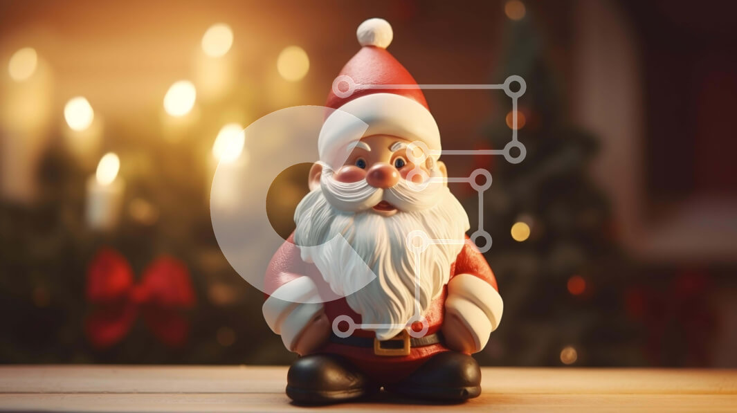 Intra Συλλεκτικό Ξύλινο Παζλ Plywood  4mm - Ειδώλιο Άγιου Βασίλη με κεριά και γιορτινά στολίδια Σε Ξύλινο Κουτί - Διαστάσεις: 10x10 cm – 25 κομμάτια