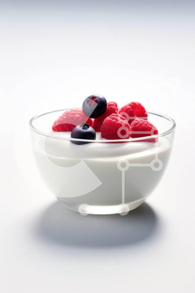 Σετ των 2 Intra Συλλεκτικό Ξύλινο Παζλ Plywood  4mm - Μπολ γιαουρτιού με μούρα και σμέουρα σε λευκή επιφάνεια Σε Ξύλινο Κουτί - Διαστάσεις: 10x10 cm – 25 κομμάτια