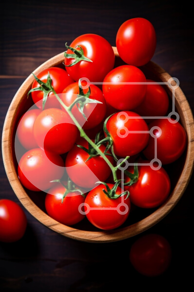 Σετ των 2 Intra Συλλεκτικό Ξύλινο Παζλ Plywood  4mm - Ξύλινο μπολ γεμάτο με κόκκινες ντομάτες Σε Ξύλινο Κουτί - Διαστάσεις: 10x10 cm – 25 κομμάτια